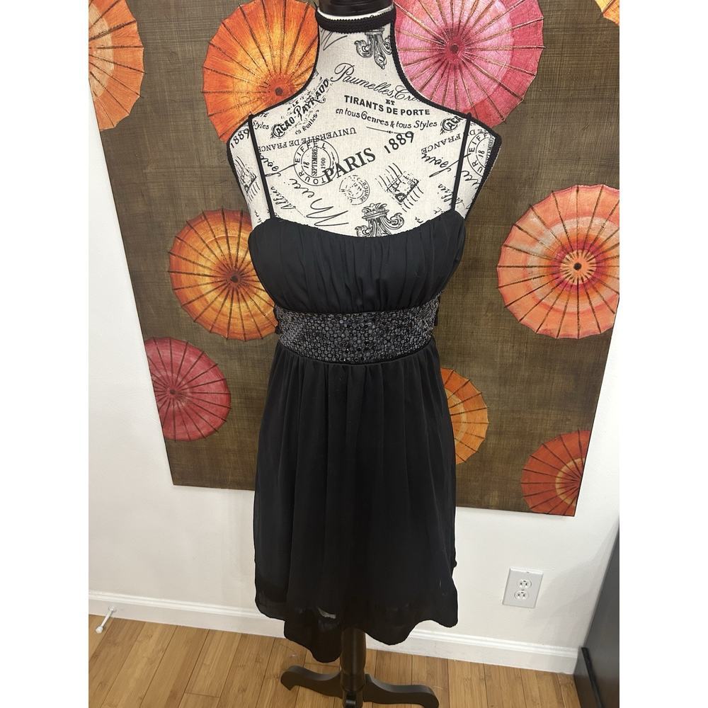 City Triangles Ruched Bodice Lined Sheer Sequin Dress Y2K Party Wear Glam Sz S